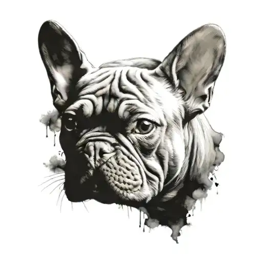 Sphynx and French Bulldog tattoo design idea