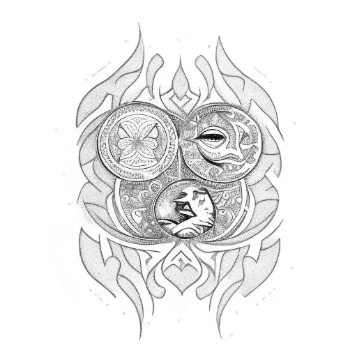 Talavera Sun and Moon tattoo design idea