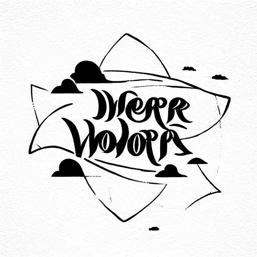 Design a color tattoo, small enough to fit on my inner arm, that contains the words Code new worlds tattoo design idea