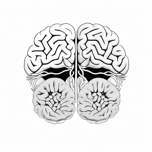 left frontal lobe brain tumor with scarp tattoo design idea
