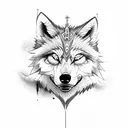 mad wolf with jesus cross tattoo design idea