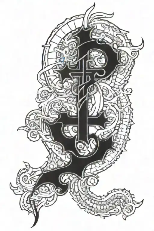 leviathan cross tattoo design idea