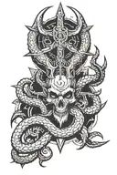 leviathan cross on baphomet head tattoo design idea