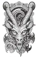 leviathan cross baphomet head tattoo design idea