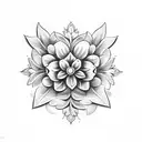 fleur crâne croix tattoo design idea