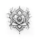 fleur crâne croix tattoo design idea