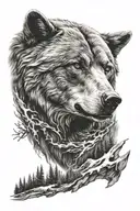 bear or wolf tattoo design idea