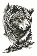 bear or wolf tattoo design idea