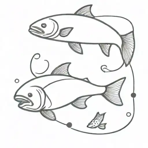 salmon tattoo design idea