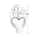 a baby's footprints in the shape of a heart tattoo design idea