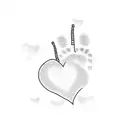 a baby's footprints in the shape of a heart tattoo design idea