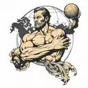 Atlas holding world on cover to Atlas Shrugged  tattoo design idea