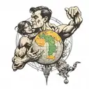 Atlas holding world on cover to Atlas Shrugged  tattoo design idea