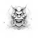 ugly witch face tattoo design idea