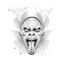 ugly witch face tattoo design idea