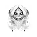 ugly witch face tattoo design idea