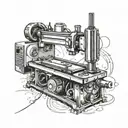 A sleek design of a CNC machine tool with intricate details, showcasing your profession as a machinist in a creative and artistic manner tattoo design idea