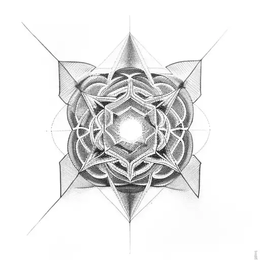 dark sacred geometry tattoo design idea