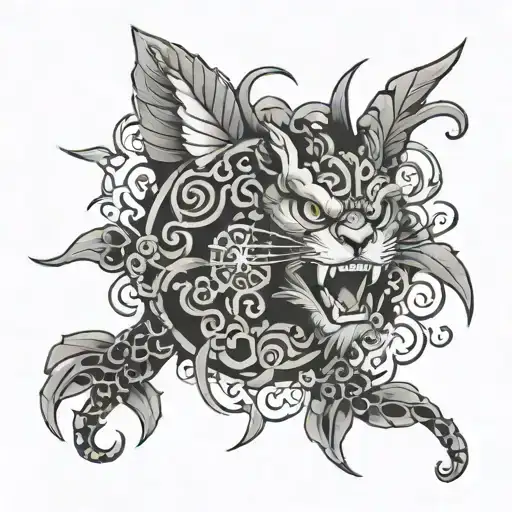 ohma tokita no ante braço tattoo design idea