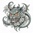 ohma tokita no ante braço tattoo design idea