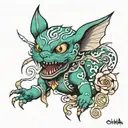 ohma tokita no ante braço tattoo design idea