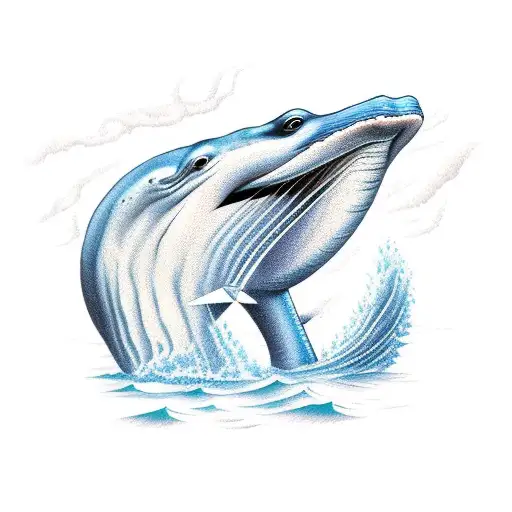 blue whale with shadows underneath tattoo design idea