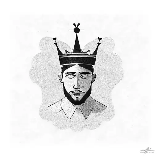 King with crown and money  tattoo design idea