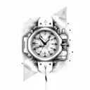 Light and dark watch tattoo design idea