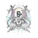 ghost pirate ship  tattoo design idea