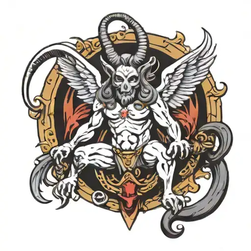 baphomet fusion gargoyle warrior tattoo design idea