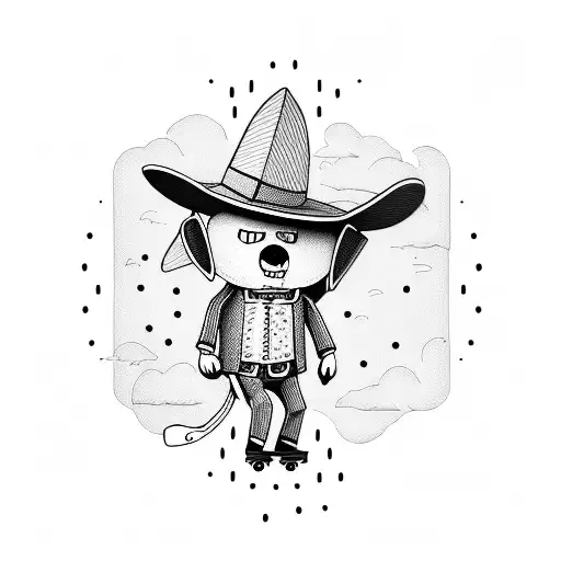 Mr. peanut on a skateboard catching waves tattoo design idea