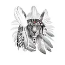 leg sleeve native American tattoo design idea