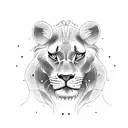 simba and nala couple tattoo design idea