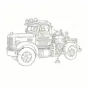 a tow truck tattoo design idea