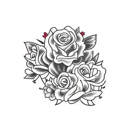 Texas themed tatto featuring the outline of Texas, with yellow roses and blue bonnets tattoo design idea