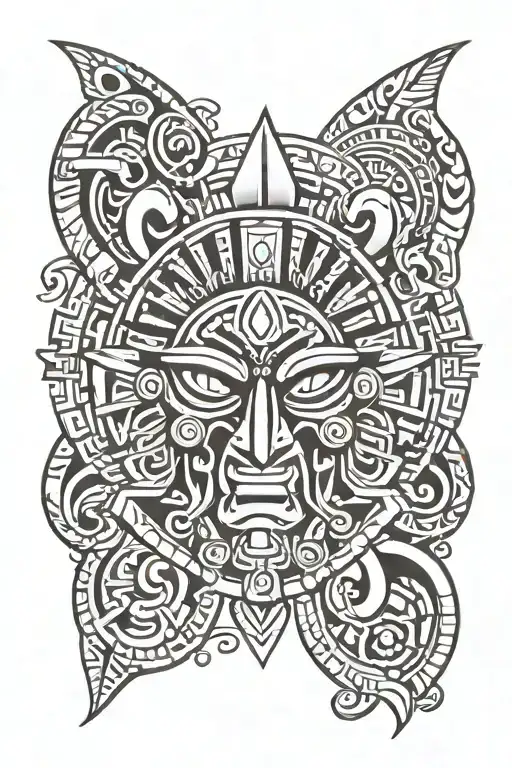 Aztec symbols incorporated tattoo design idea