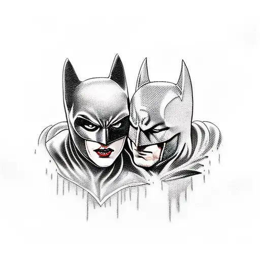 batman and catwoman tattoo design idea