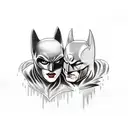 batman and catwoman tattoo design idea