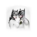batman and catwoman tattoo design idea