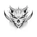 demon cat skull tattoo design idea