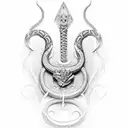 couteau avec un serpent tattoo design idea