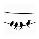 three little birds hanging on a cable line tattoo design idea