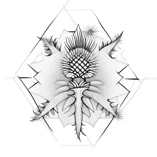 thistle and golden wattle  tattoo design idea