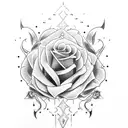 Letty con armas y rosas tattoo design idea