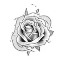 Letty con armas y rosas tattoo design idea