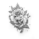 Letty con armas y rosas tattoo design idea