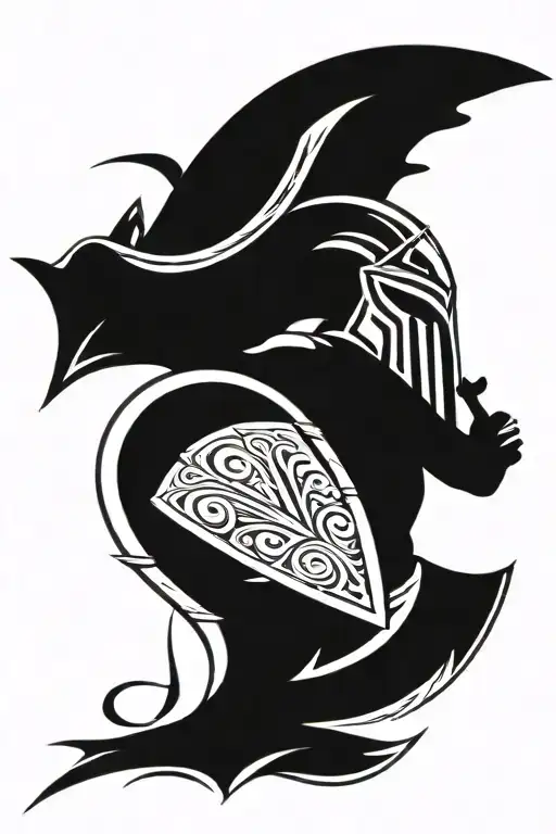 greek spartan holding a shield tattoo design idea