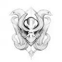 snake skull and dagger  tattoo design idea