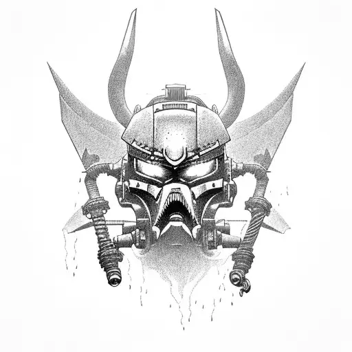 Helldiver from Helldivers 2 in the style of old school black and gray  tattoo design idea