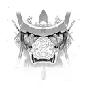 samurai-knife face tattoo design idea